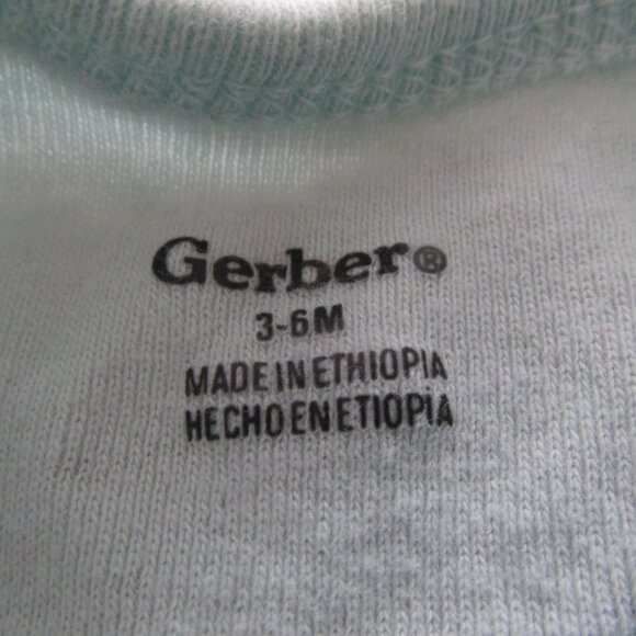 Gerber One Piece Onesie Girls 3-6M Green Pink Long Sleeve Fox Lets Be Friends‎ - Picture 3 of 3